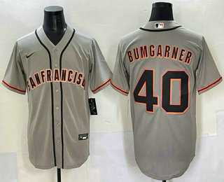 Men%27s San Francisco Giants #40 Madison Bumgarner Grey Cool Base Stitched Jersey->san francisco giants->MLB Jersey