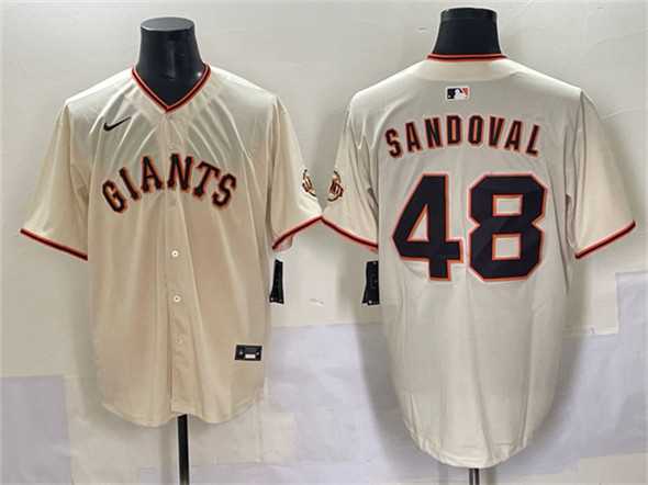 Men%27s San Francisco Giants #48 Pablo Sandoval Cream 2024 Home Limited Stitched Baseball Jersey->san francisco giants->MLB Jersey