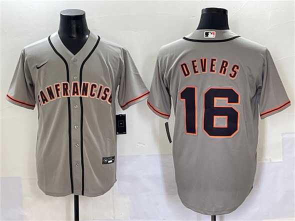 Men%27s San Francisco Giants #16 Rafael Devers Gray Cool Base Stitched Baseball Jersey->san francisco giants->MLB Jersey