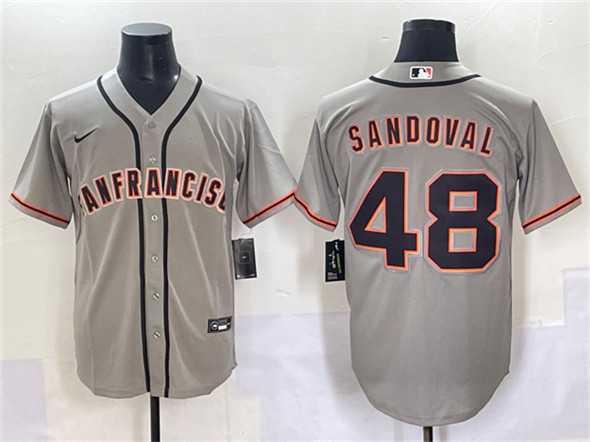 Men%27s San Francisco Giants #48 Pablo Sandoval Gray Cool Base Stitched Baseball Jersey->san francisco giants->MLB Jersey