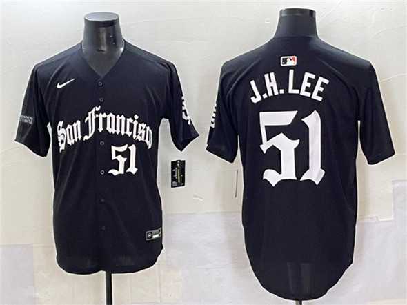 Men%27s San Francisco Giants #51 Jung Hoo Lee Black %27Gothic Fog Edition%27 Vapor Premier Limited Stitched Baseball Jersey->san francisco giants->MLB Jersey