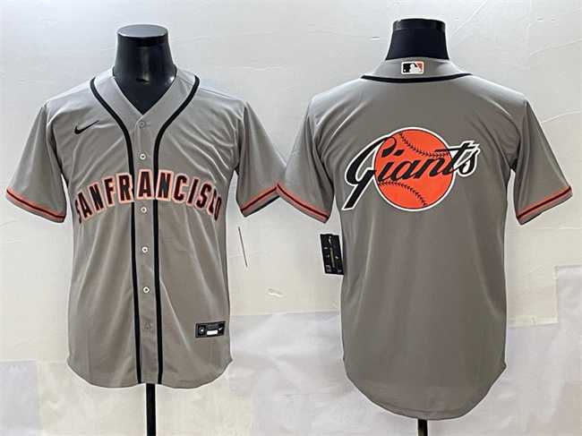 Men%27s San Francisco Giants Gray Team Big Logo Cool Base Stitched Jersey->san francisco giants->MLB Jersey