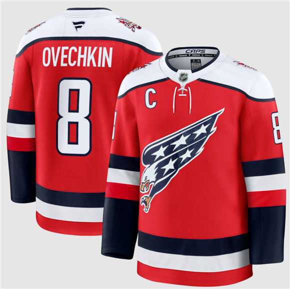 Mens Washington Capitals #8 Alexander Ovechkin Red 2025-26 C Patch Alternate Stitched Jersey Dzhi->washington capitals->NHL Jersey