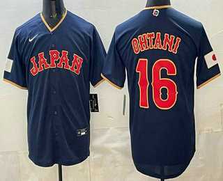 Mens Japan #16 Shohei Ohtani Navy 2026 World Baseball Classic Cool Base Jersey->2026 world baseball classic->MLB Jersey