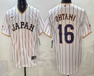 Mens Japan #16 Shohei Ohtani White 2026 World Baseball Classic Cool Base Jersey->2026 world baseball classic->MLB Jersey