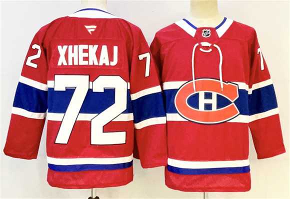 Mens Montreal Canadiens #72 Arber Xhekaj Red 2024-25 Stitched Jersey->montreal canadiens->NHL Jersey