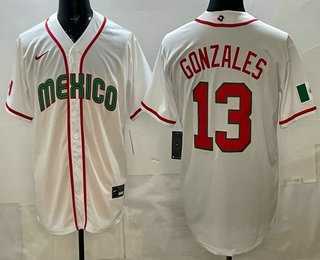 Mens Mexico #13 Nick Gonzales White 2026 World Baseball Classic Cool Base Jersey->2026 world baseball classic->MLB Jersey