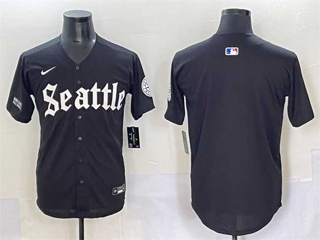 Mens Seattle Mariners Blank Black Deep Sea Gothic Edition Vapor Premier Limited Stitched Baseball Jersey->seattle mariners->MLB Jersey
