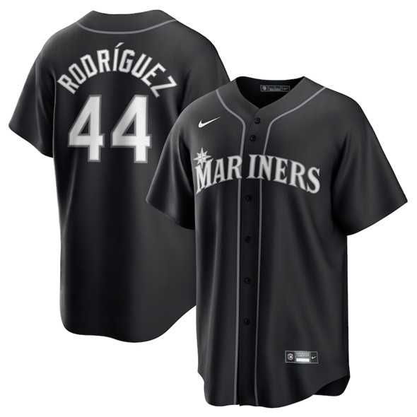 Mens Seattle Mariners #44 Julio Rodriguez Black Lights Out Limited Stitched Baseball Jersey Dzhi->seattle mariners->MLB Jersey