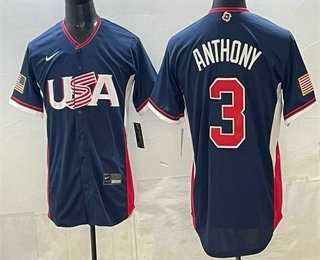 Mens USA #3 Roman Anthony Navy 2026 World Baseball Classic Cool Base Jersey->2026 world baseball classic->MLB Jersey