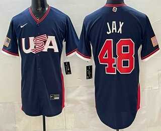 Mens USA #48 Griffin Jax Navy 2026 World Baseball Classic Cool Base Jersey->2026 world baseball classic->MLB Jersey