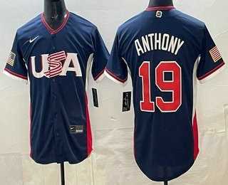Mens USA #19 Roman Anthony Navy 2026 World Baseball Classic Cool Base Jersey->2026 world baseball classic->MLB Jersey