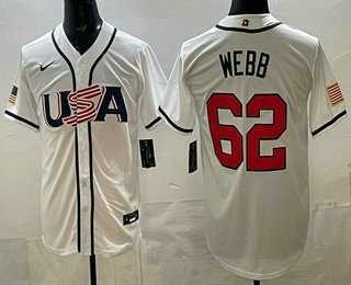 Mens USA #62 Logan Webb White 2026 World Baseball Classic Cool Base Jersey->2026 world baseball classic->MLB Jersey