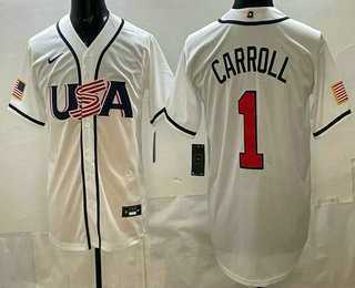 Mens USA #1 Corbin Carroll White 2026 World Baseball Classic Cool Base Jersey->2026 world baseball classic->MLB Jersey