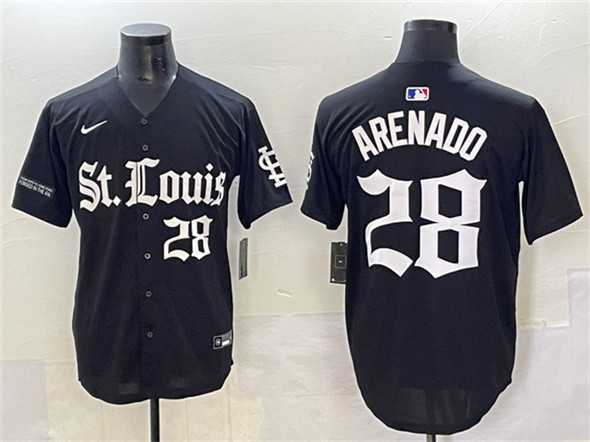 Men%27s St. Louis Cardinals #28 Nolan Arenado Black %27Gothic Legacy Edition%27 Vapor Premier Limited Stitched Baseball Jersey->st.louis cardinals->MLB Jersey