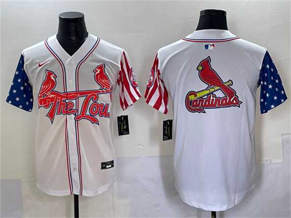 Men%27s St. Louis Cardinals Team Big Logo White Independence Day Vapor Premier Limited Stitched Baseball Jerseys->st.louis cardinals->MLB Jersey