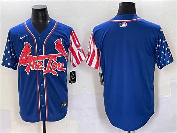 Men%27s St. Louis Cardinals Blank Royal Independence Day Vapor Premier Limited Stitched Baseball Jersey->st.louis cardinals->MLB Jersey