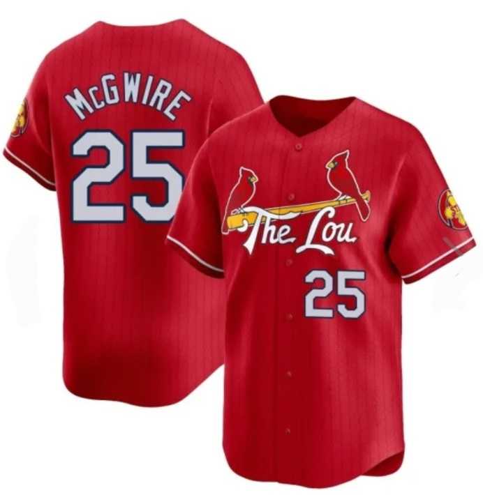 Men%27s St Louis Cardinals #25 Mark McGwire Red City Connect Baseball Jersey Dzhi->seattle mariners->MLB Jersey