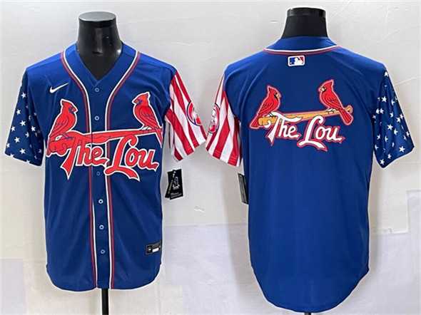 Men%27s St. Louis Cardinals Team Big Logo Royal Independence Day Vapor Premier Limited Stitched Baseball Jerseys->st.louis cardinals->MLB Jersey
