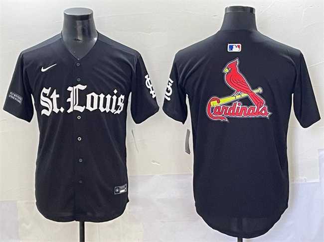 Men%27s St. Louis Cardinals Team Big Logo Black %27Gothic Legacy Edition%27 Vapor Premier Limited Stitched Baseball Jersey->st.louis cardinals->MLB Jersey
