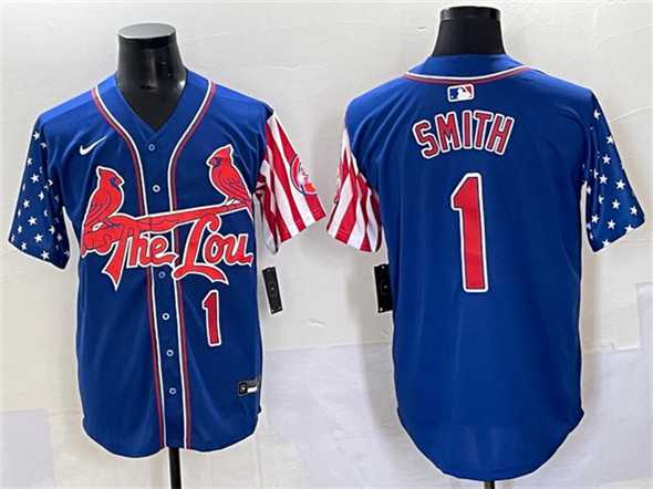 Men%27s St. Louis Cardinals #1 Ozzie Smith Royal Independence Day Vapor Premier Limited Stitched Baseball Jersey->st.louis cardinals->MLB Jersey