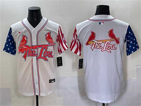 Men%27s St. Louis Cardinals Team Big Logo White Independence Day Vapor Premier Limited Stitched Baseball Jersey->st.louis cardinals->MLB Jersey