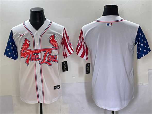 Men%27s St. Louis Cardinals Blank White Independence Day Vapor Premier Limited Stitched Baseball Jersey->st.louis cardinals->MLB Jersey