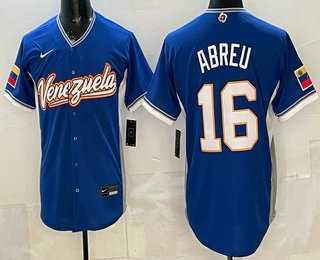 Mens Venezuela #16 Wilyer Abreu Blue 2026 World Baseball Classic Cool Base Jersey->2026 world baseball classic->MLB Jersey