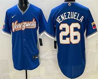 Mens Venezuela #26 Campeones Blue 2026 World Baseball Classic Cool Base Jersey->2026 world baseball classic->MLB Jersey