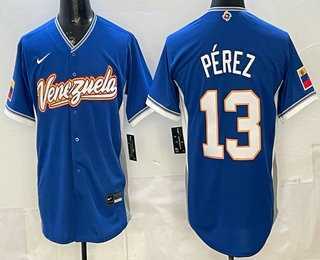 Mens Venezuela #13 Salvador Perez Blue 2026 World Baseball Classic Cool Base Jersey->2026 world baseball classic->MLB Jersey