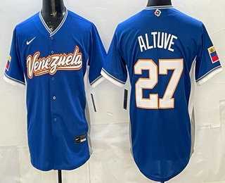 Mens Venezuela #27 Jose Altuve Blue 2026 World Baseball Classic Cool Base Jersey->2026 world baseball classic->MLB Jersey