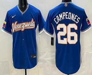 Mens Venezuela #26 Venezuela Blue 2026 World Baseball Classic Cool Base Jersey->2026 world baseball classic->MLB Jersey