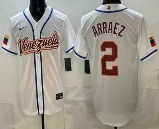 Mens Venezuela #2 Luis Arraez White 2026 World Baseball Classic Cool Base Jersey->2026 world baseball classic->MLB Jersey