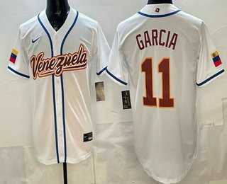 Mens Venezuela #11 Maikel Garcia White 2026 World Baseball Classic Cool Base Jersey->2026 world baseball classic->MLB Jersey