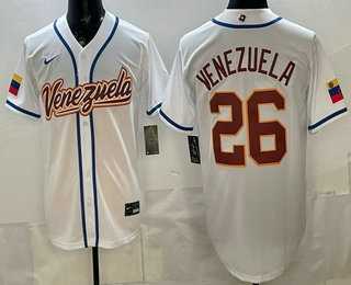 Mens Venezuela #26 Venezuela White 2026 World Baseball Classic Cool Base Jersey->2026 world baseball classic->MLB Jersey