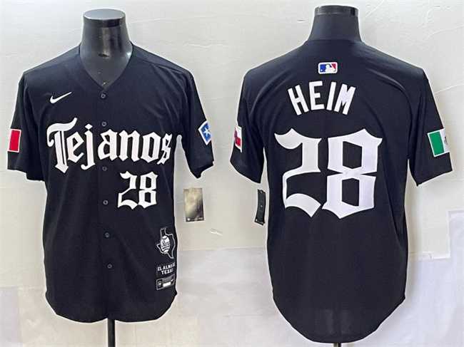 Men%27s Texas Rangers #28 Jonah Heim Black Gothic Mexico 2025 Vapor Premier Limited Stitched Baseball Jersey->tampa bay rays->MLB Jersey