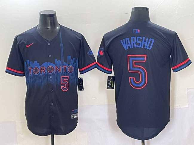 Men%27s Toronto Blue Jays #5 Daulton Varsho Navy 2024 City Connect Limited Stitched Baseball Jersey->texas rangers->MLB Jersey