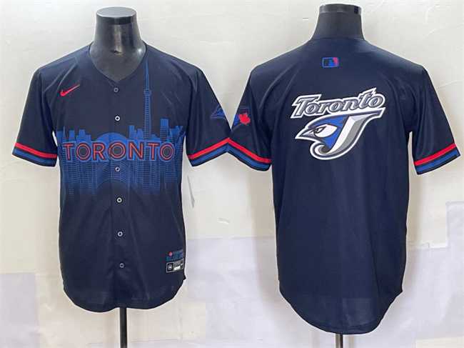 Men%27s Toronto Blue Jays Team Big Logo Navy 2024 City Connect Limited Stitched Baseball Jersey->toronto blue jays->MLB Jersey