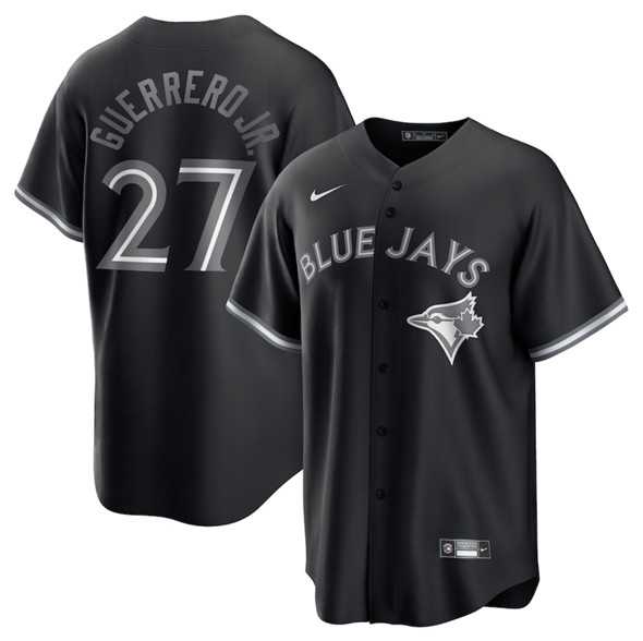 Men%27s Toronto Blue Jays #27 Vladimir Guerrero Jr. Black Lights Out Limited Stitched Jersey Dzhi->texas rangers->MLB Jersey