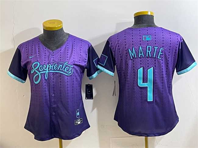 Womens Arizona Diamondbacks #4 Ketel Marte Purple 2025 City Connect Limited Stitched Baseball Jersey(Run Small)->mlb womens jerseys->MLB Jersey