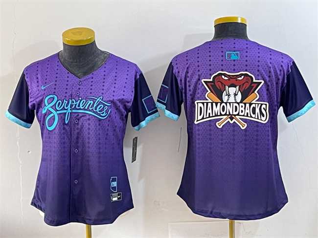 Womens Arizona Diamondbacks Team Big Logo Purple 2025 City Connect Limited Stitched Baseball Jersey(Run Small)->mlb womens jerseys->MLB Jersey