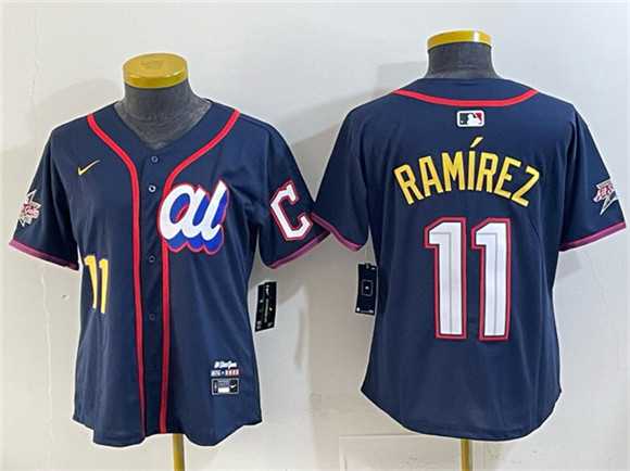 Womens American League #11 Jose Ramirez Navy 2025 All-Star Edition Limited Stitched Jersey->->