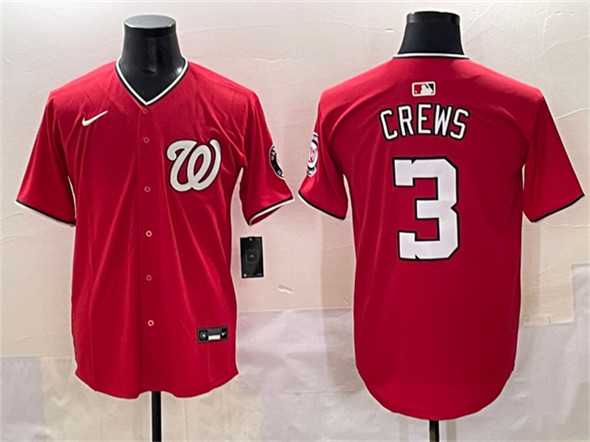 Men%27s Washington Nationals #3 Dylan Crews Red Limited Stitched Baseball Jersey->toronto blue jays->MLB Jersey