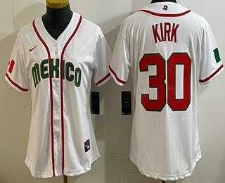 Womens Mexico #30 Alejandro Kirk White 2026 World Baseball Classic Cool Base Jersey->2026 world baseball classic->MLB Jersey