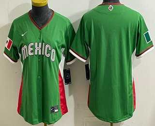 Womens Mexico Blank Green 2026 World Baseball Classic Cool Base Jersey->2026 world baseball classic->MLB Jersey