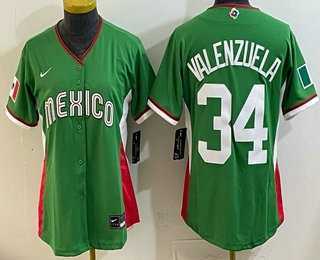 Womens Mexico #34 Fernando Valenzuela Green 2026 World Baseball Classic Cool Base Jersey->2026 world baseball classic->MLB Jersey