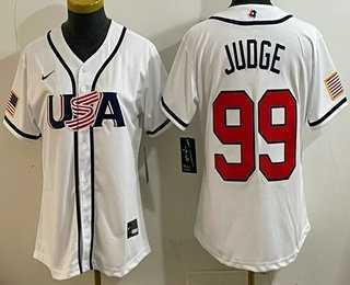 Womens USA #99 Aaron Judge White 2026 World Baseball Classic Cool Base Jersey->2026 world baseball classic->MLB Jersey