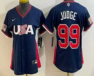 Womens USA #99 Aaron Judge Navy 2026 World Baseball Classic Cool Base Jersey->2026 world baseball classic->MLB Jersey