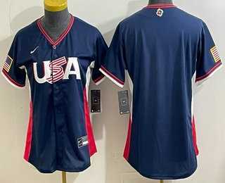 Womens USA Blank Navy 2026 World Baseball Classic Cool Base Jersey->2026 world baseball classic->MLB Jersey