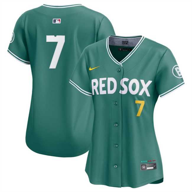 Womens Boston Red Sox #7 Masataka Yoshida Green 2025 City Connect Limited Stitched Baseball Jersey(Run Small) Dzhi->mlb womens jerseys->MLB Jersey